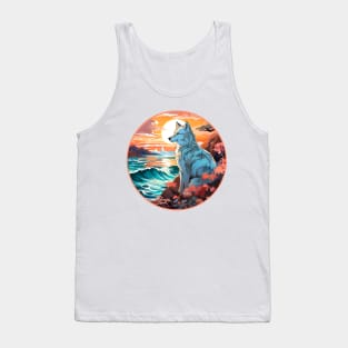 Wolf sunset calm Tank Top